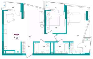 2-к квартира, вторичка, 84м2, 19/24 этаж