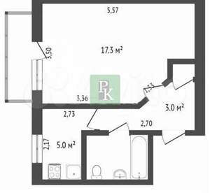 1-к квартира, вторичка, 29м2, 1/5 этаж