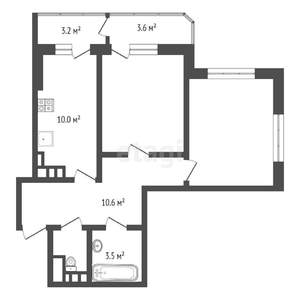2-к квартира, вторичка, 52м2, 8/9 этаж
