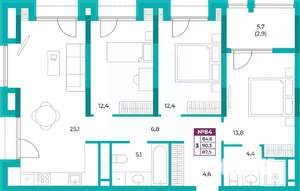 3-к квартира, вторичка, 88м2, 11/20 этаж