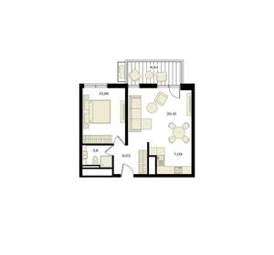 2-к квартира, вторичка, 53м2, 11/12 этаж