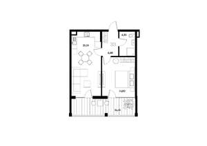 1-к квартира, строящийся дом, 48м2, 7/8 этаж