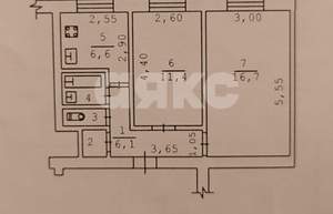 2-к квартира, вторичка, 45м2, 1/5 этаж