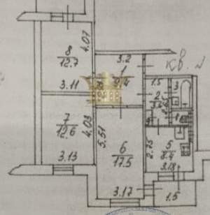 3-к квартира, вторичка, 68м2, 9/10 этаж