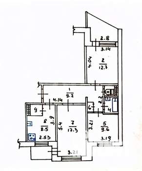 3-к квартира, вторичка, 66м2, 4/9 этаж