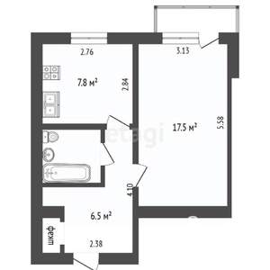 1-к квартира, вторичка, 37м2, 6/10 этаж