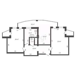 3-к квартира, вторичка, 92м2, 6/9 этаж