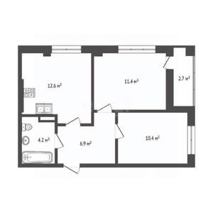 2-к квартира, вторичка, 48м2, 3/5 этаж