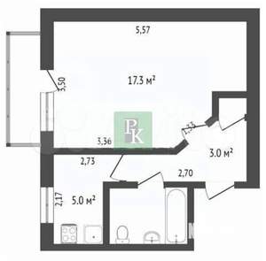 1-к квартира, вторичка, 29м2, 1/5 этаж