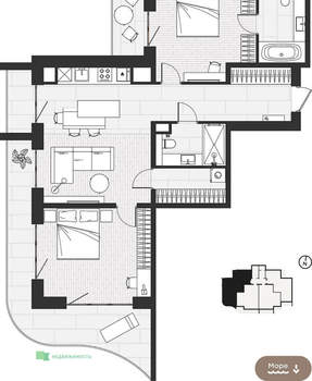 2-к квартира, вторичка, 112м2, 2/16 этаж