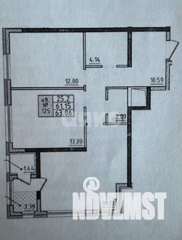 2-к квартира, вторичка, 64м2, 12/18 этаж
