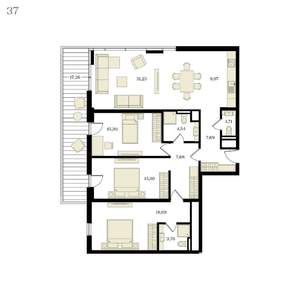 4-к квартира, вторичка, 125м2, 8/12 этаж