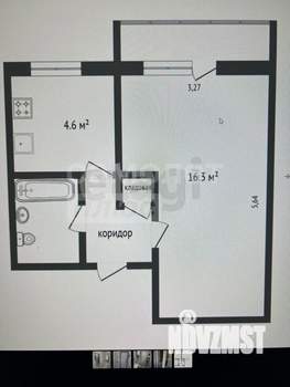 1-к квартира, вторичка, 28м2, 4/5 этаж
