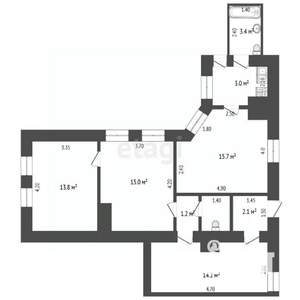 1-к квартира, вторичка, 24м2, 2/2 этаж