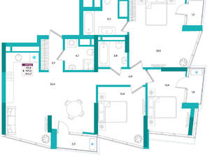 3-к квартира, вторичка, 105м2, 21/24 этаж