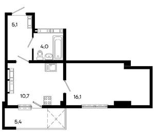 Студия квартира, строящийся дом, 41м2, 13/16 этаж