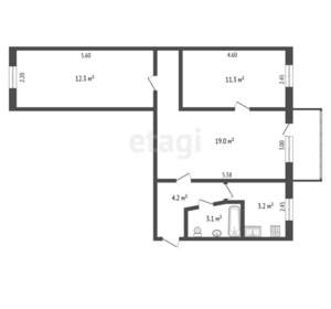 3-к квартира, вторичка, 56м2, 5/5 этаж