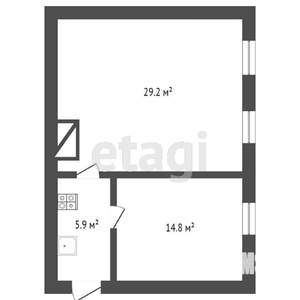 2-к квартира, вторичка, 50м2, 2/2 этаж