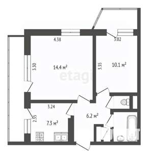 2-к квартира, вторичка, 46м2, 5/12 этаж
