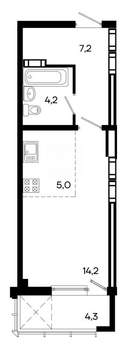 Студия квартира, вторичка, 35м2, 16/16 этаж