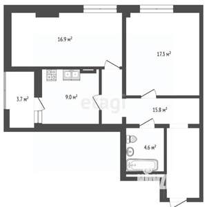 2-к квартира, вторичка, 67м2, 8/16 этаж