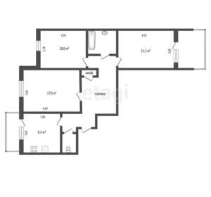 3-к квартира, вторичка, 65м2, 2/9 этаж