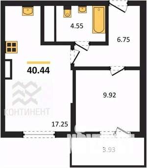 1-к квартира, вторичка, 40м2, 8/9 этаж