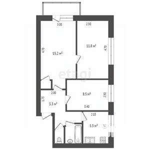 3-к квартира, вторичка, 50м2, 2/5 этаж