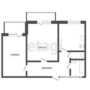 2-к квартира, вторичка, 51м2, 7/9 этаж