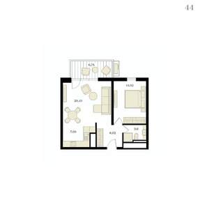 2-к квартира, вторичка, 53м2, 9/12 этаж