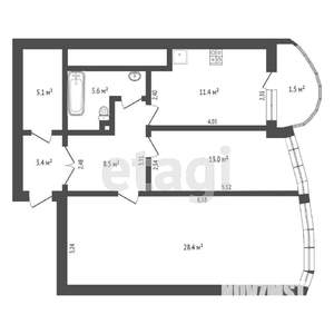 2-к квартира, вторичка, 77м2, 6/11 этаж