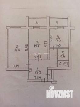 2-к квартира, вторичка, 66м2, 9/9 этаж