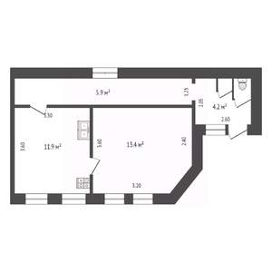 1-к квартира, вторичка, 33м2, 2/2 этаж