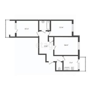 3-к квартира, вторичка, 72м2, 9/10 этаж