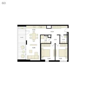 3-к квартира, вторичка, 86м2, 11/12 этаж