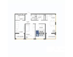 3-к квартира, вторичка, 80м2, 16/16 этаж