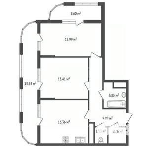2-к квартира, вторичка, 72м2, 11/17 этаж