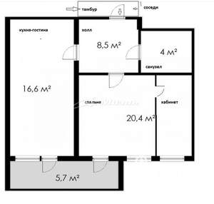 2-к квартира, вторичка, 50м2, 5/13 этаж