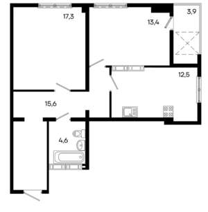 2-к квартира, вторичка, 67м2, 11/16 этаж