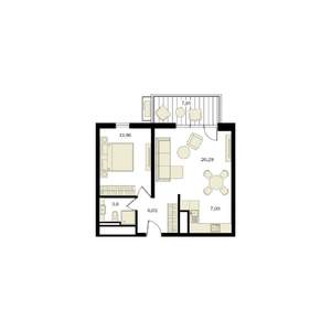2-к квартира, вторичка, 53м2, 4/12 этаж