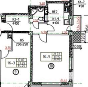 1-к квартира, сданный дом, 39м2, 2/8 этаж