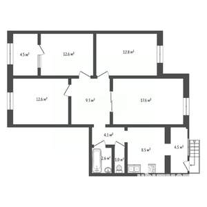 4-к квартира, вторичка, 100м2, 2/10 этаж