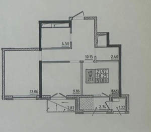 2-к квартира, сданный дом, 51м2, 7/17 этаж