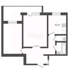 2-к квартира, вторичка, 54м2, 5/10 этаж