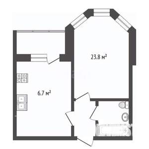 1-к квартира, вторичка, 41м2, 4/5 этаж