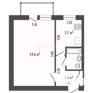 1-к квартира, вторичка, 32м2, 2/5 этаж