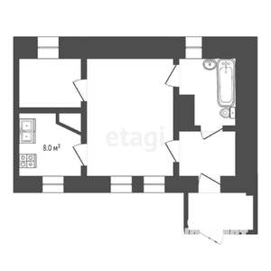 3-к квартира, вторичка, 54м2, 1/1 этаж