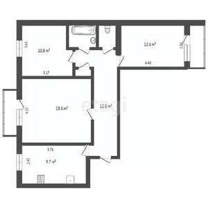 3-к квартира, вторичка, 70м2, 3/9 этаж