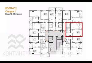 1-к квартира, вторичка, 45м2, 11/16 этаж