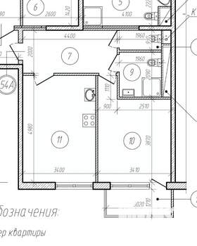 1-к квартира, вторичка, 52м2, 2/19 этаж